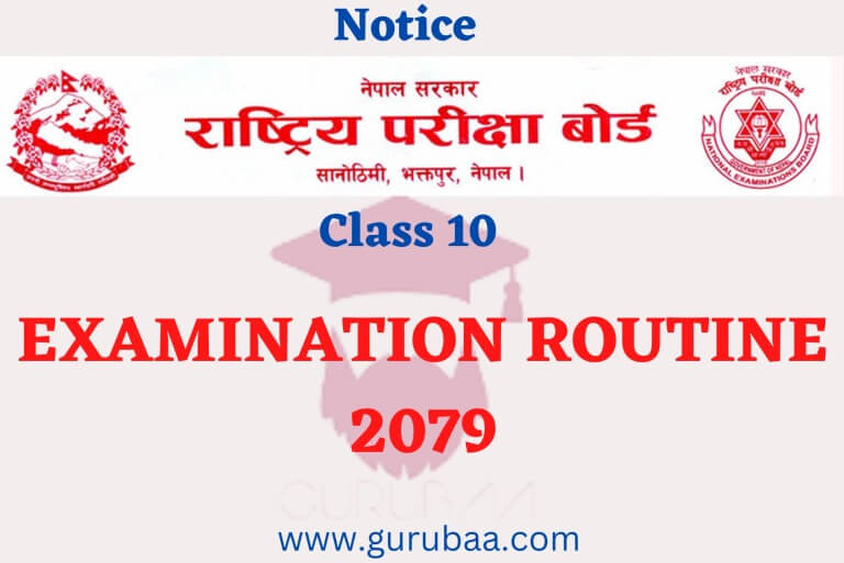 Class 10 exam routine 2079 notice, National Examination Board.