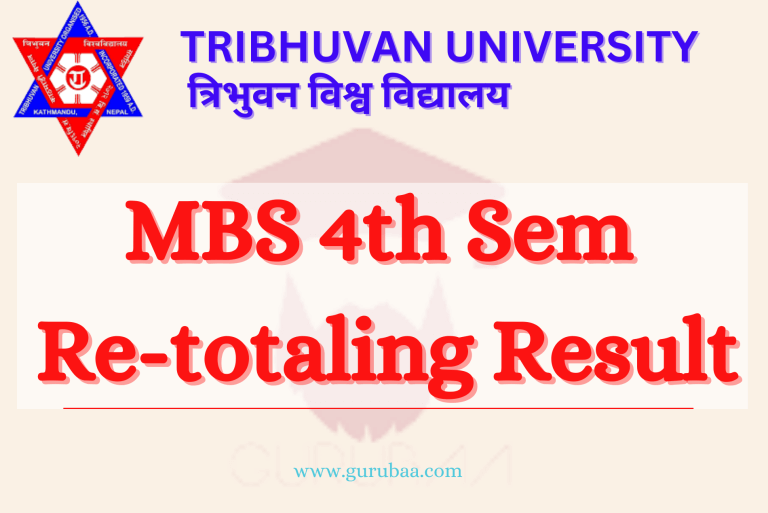 Tribhuvan University MBS 4th Sem re-totaling results announcement.