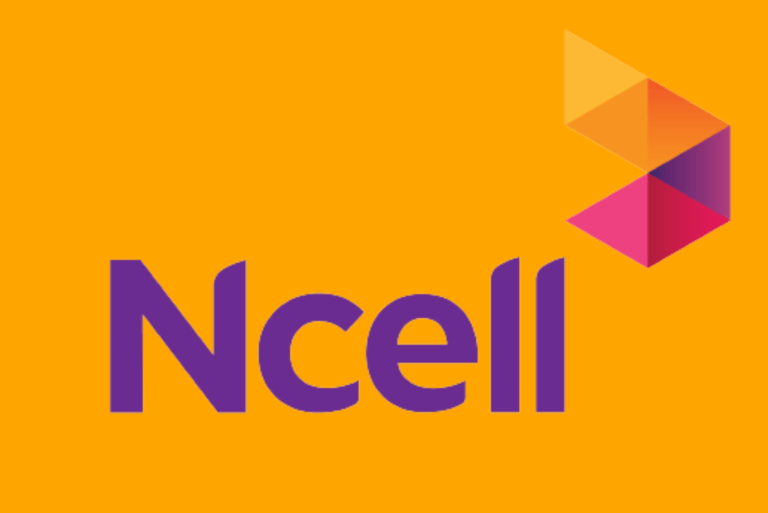 Ncell logo on orange background.