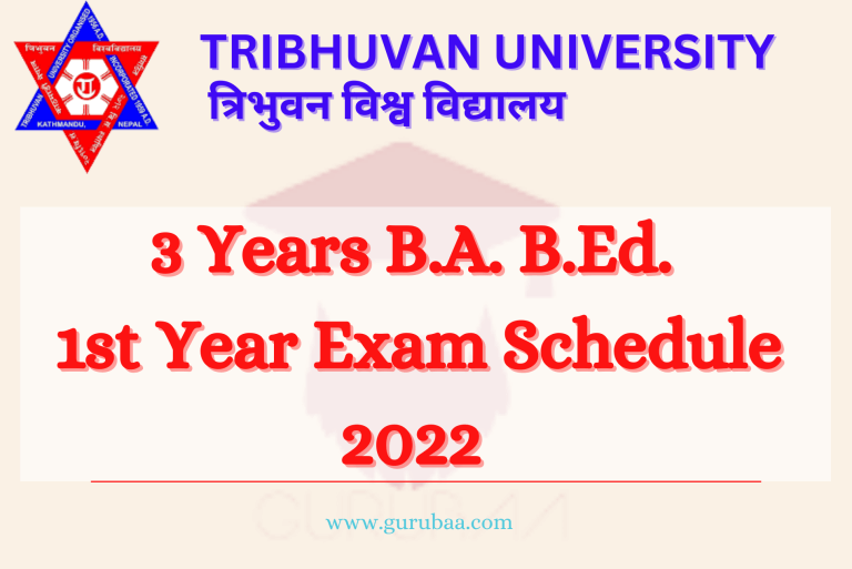 Tribhuvan University 2022 B.A. B.Ed. Exam Schedule