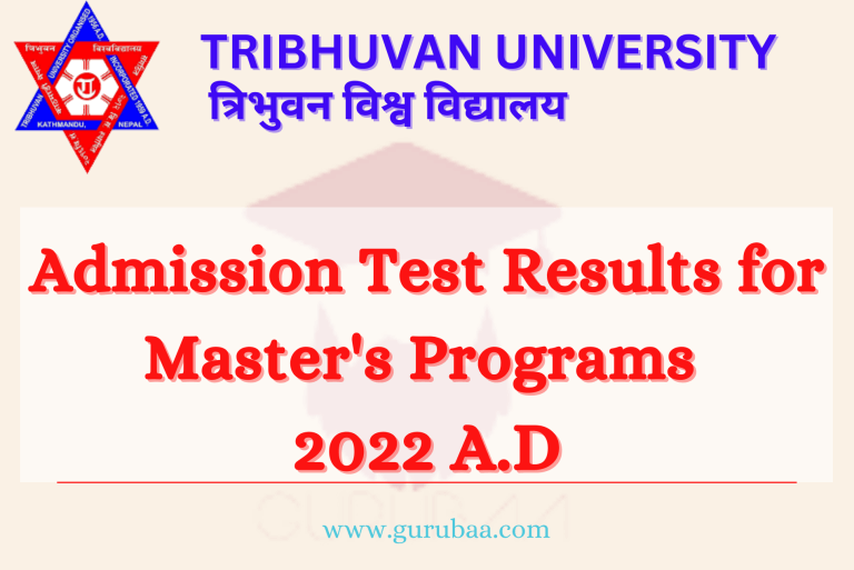Tribhuvan Univ. Master's Programs Admission Results 2022