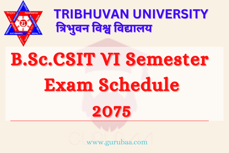 B.Sc. CSIT VI Semester Exam Schedule 2075 Banner