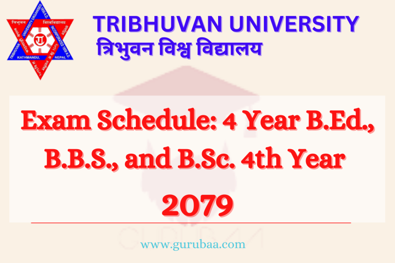 Tribhuvan University: B.Ed., B.B.S., B.Sc. Exam Schedule 2079