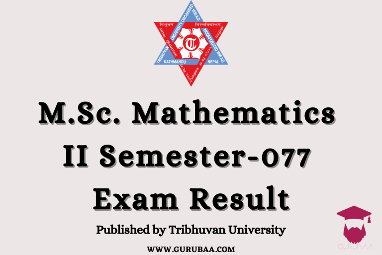M.Sc. Mathematics Semester-077 Exam Result Announcement