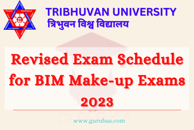 Revised BIM Make-up Exam Schedule 2023 Notice