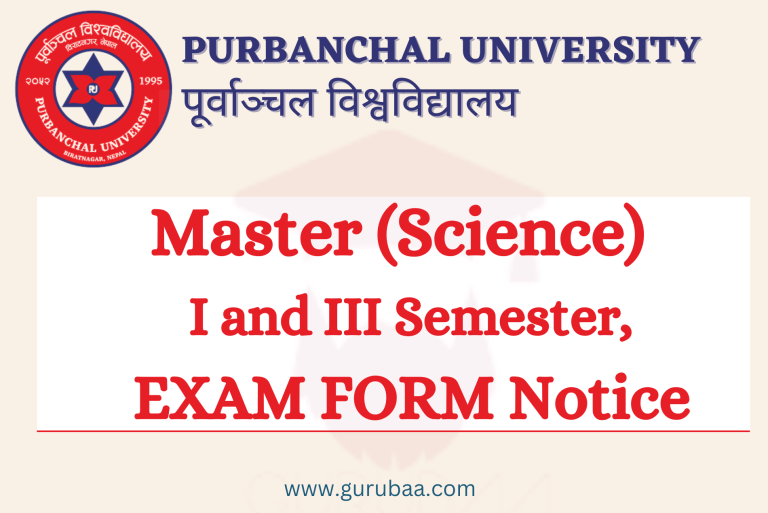Purbanchal University Master Science Exam Form Notice