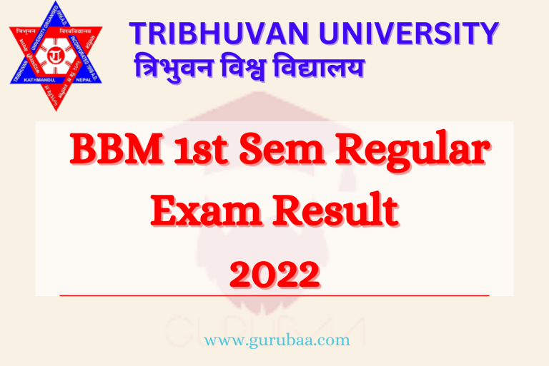 BBM 1st Semester Regular Exam Result 2022, Tribhuvan University