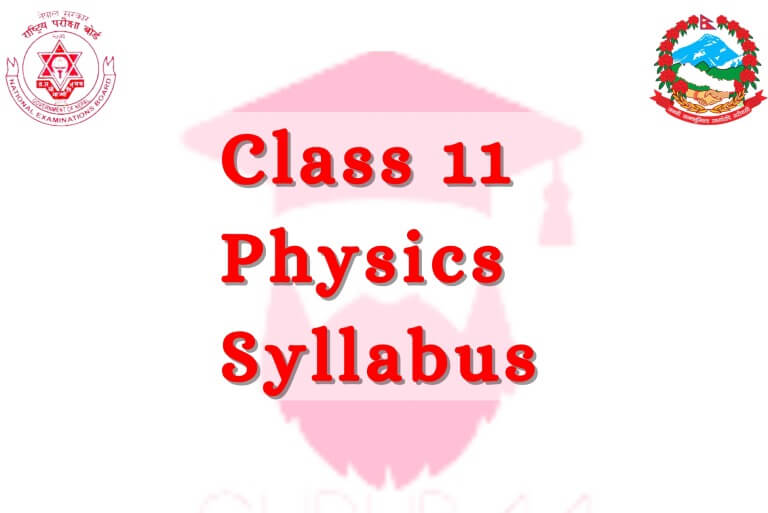 Class 11 Physics Syllabus Cover with Nepalese Logo