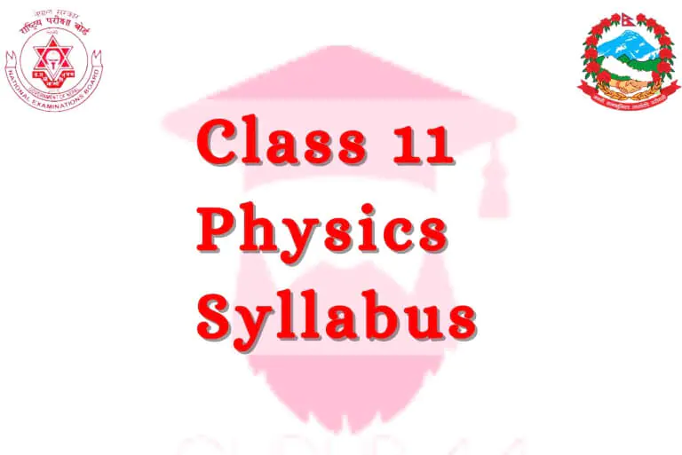 Class 11 Physics Syllabus Cover with Nepalese Logo