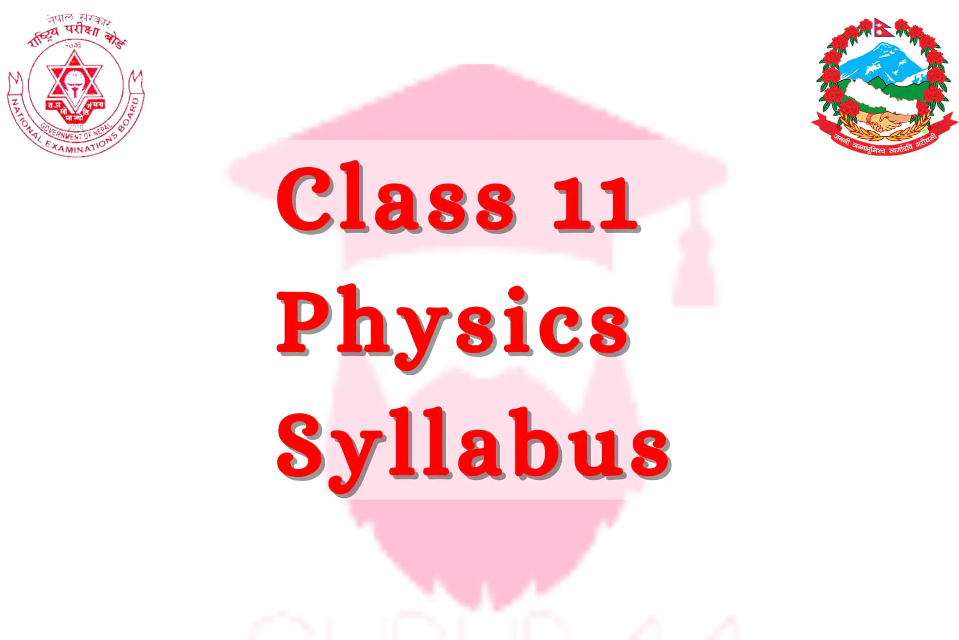 Class 11 Physics Syllabus Class 11 Physics Syllabus Cover with Nepalese Logo