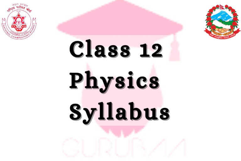 Class 12 Physics Syllabus Cover with Nepal Logo