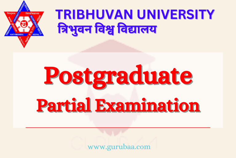 Tribhuvan University postgraduate partial examination banner.