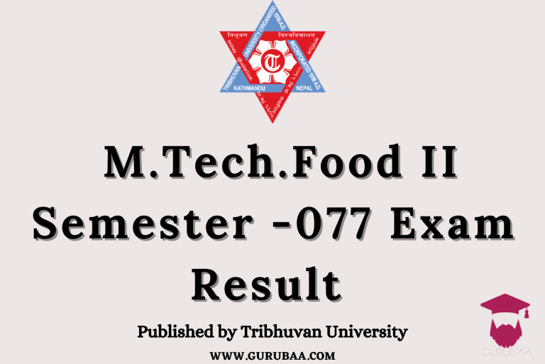 M.Tech Food II Semester 077 Exam Result by Tribhuvan University.