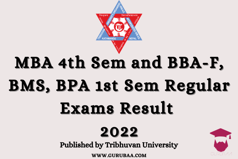 MBA, BBA-F, BMS, BPA Exam Results 2022 - Tribhuvan University