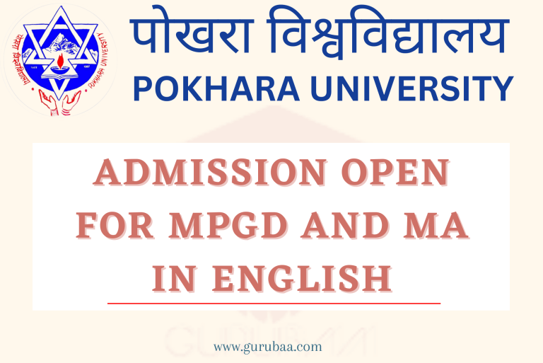 Pokhara University admissions open for MPGD and MA programs.