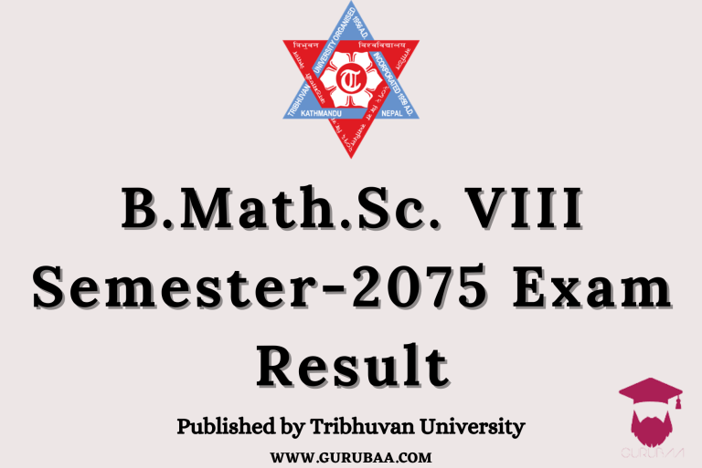 B.Math.Sc. VIII Semester-2075 Results by Tribhuvan University