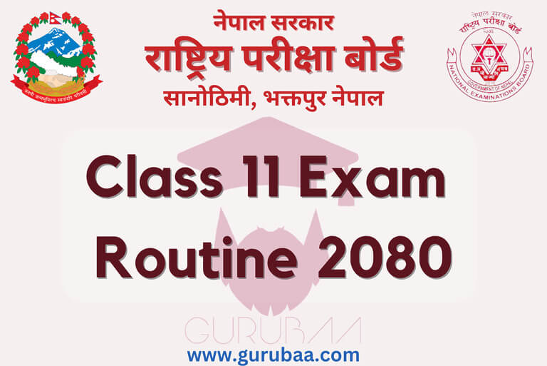 Class 11 Exam Routine 2080, Nepal's National Examinations Board.