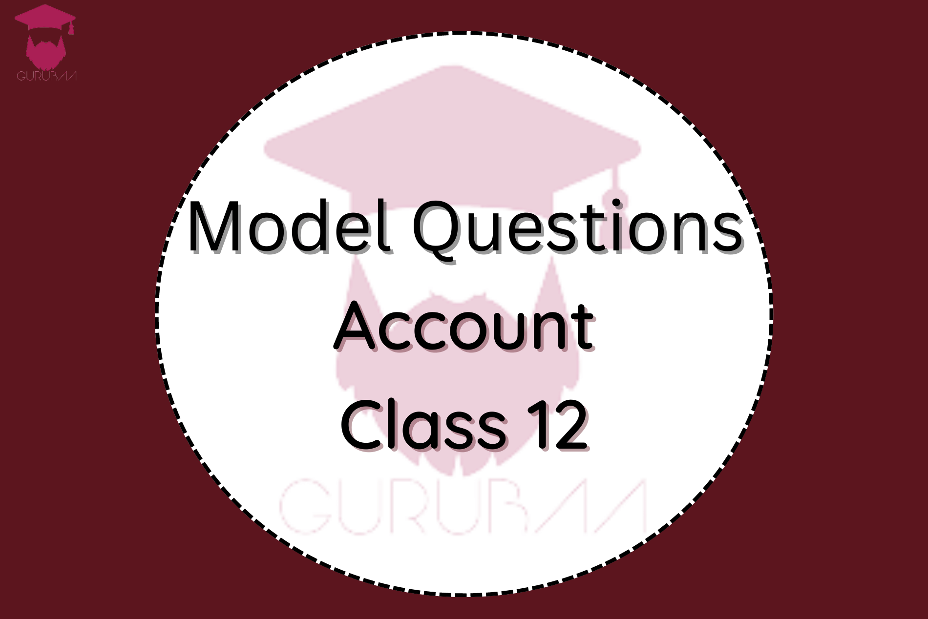 Class 12 Account Model Questions (1) Class 12 Accounting Model Questions Cover Design