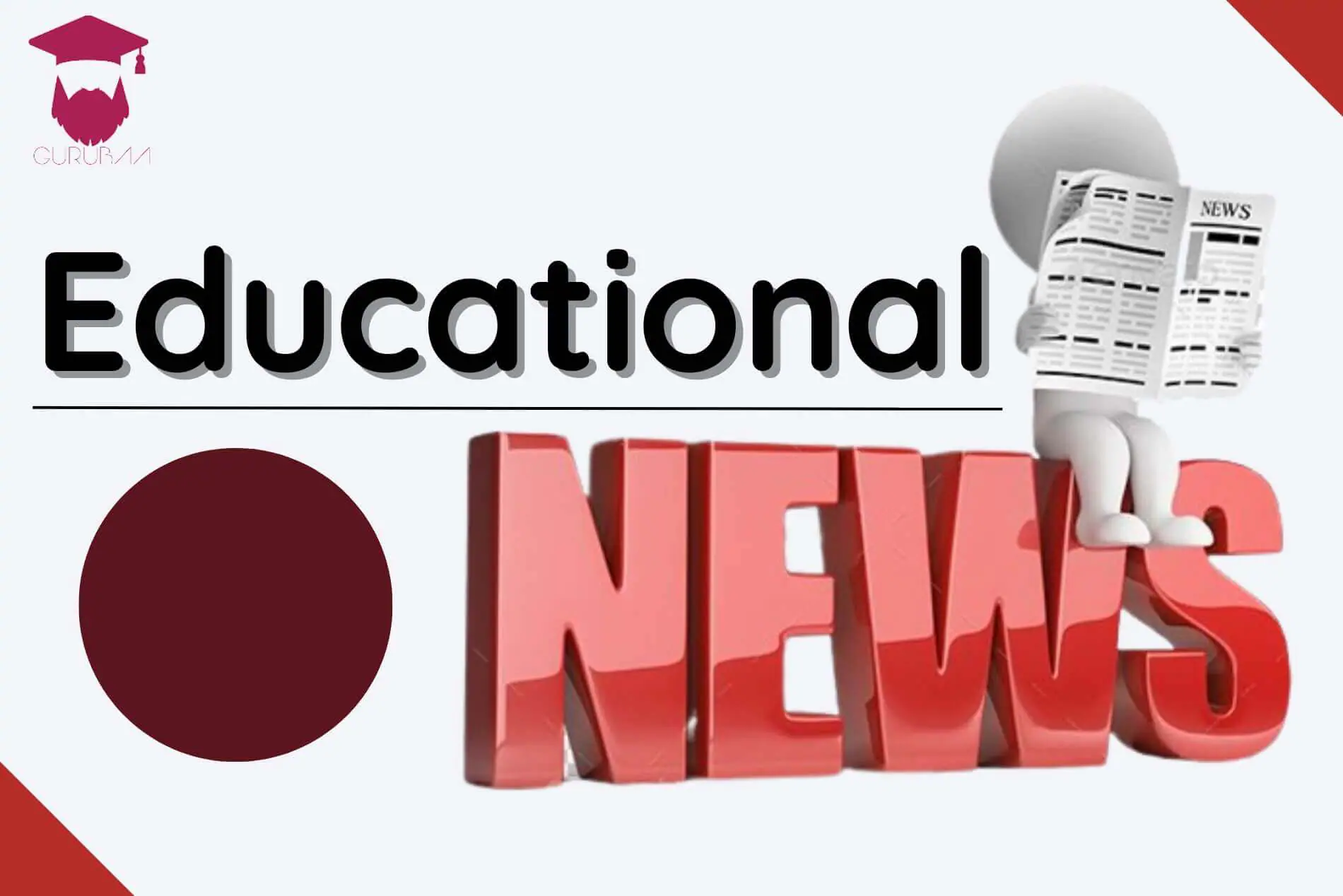 Educational Newspaper Educational news graphic with cartoon reading a newspaper.