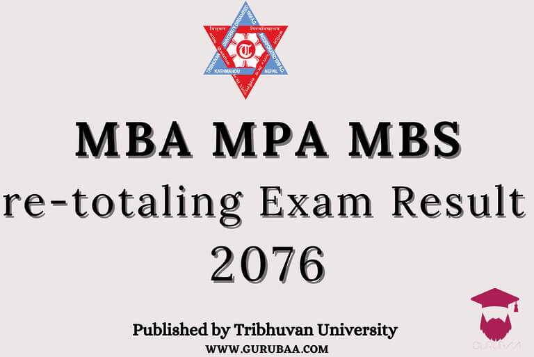 MBA MPA MBS re-totaling exam results 2076.