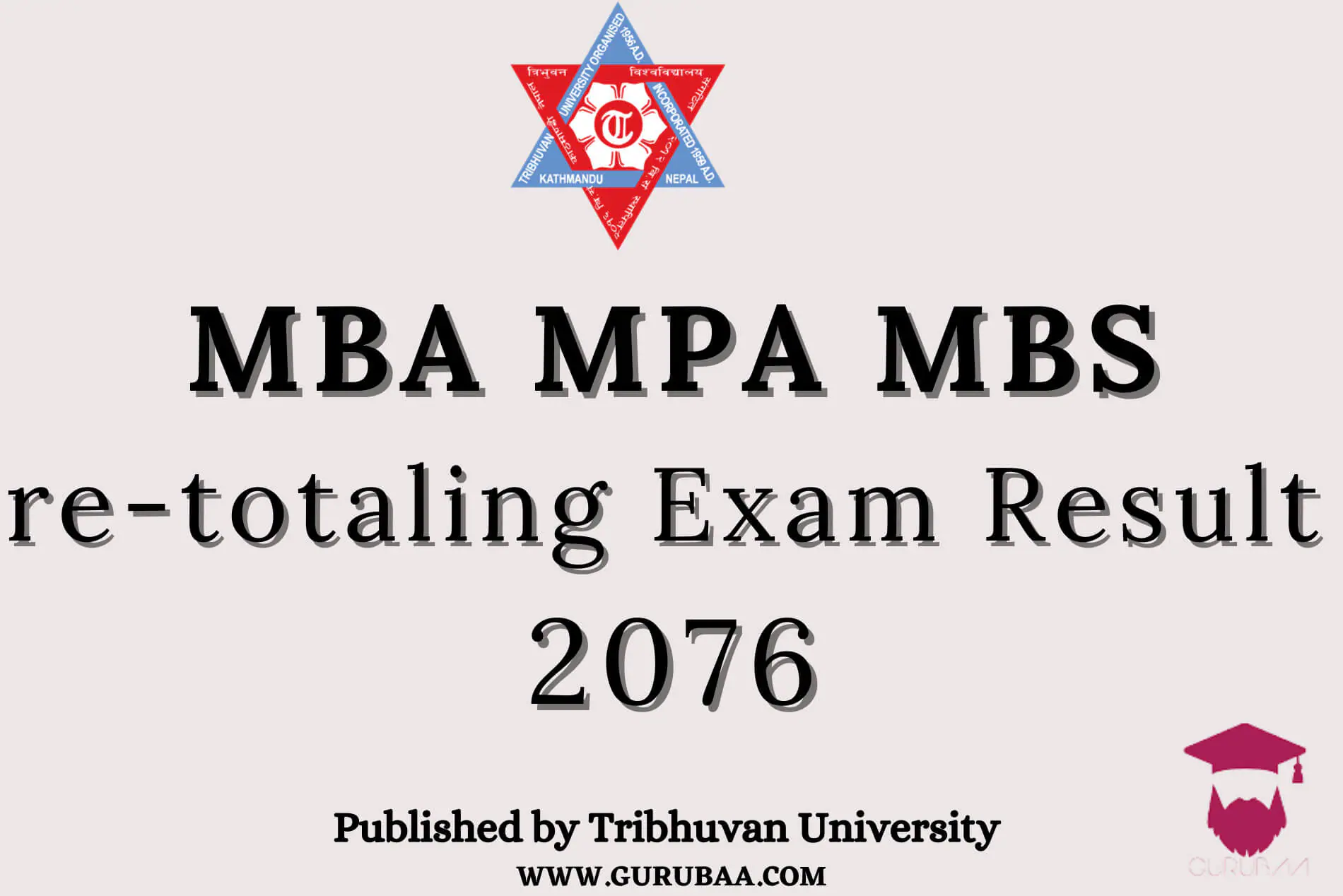 MBA MPA MBS re-totaling exam results 2076.