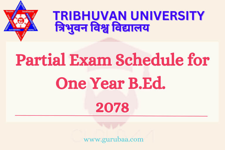 Tribhuwan University B.Ed. 2078 Exam Schedule.