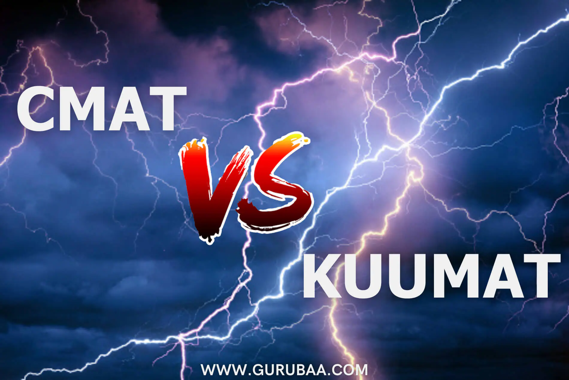 CMAT vs KUUMAT with lightning in background.