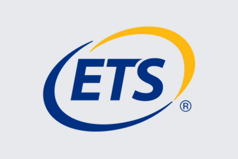 ETS logo with blue and yellow swoosh.
