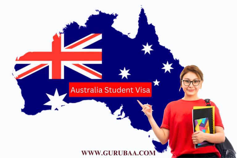 Australia student visa information with map and student.