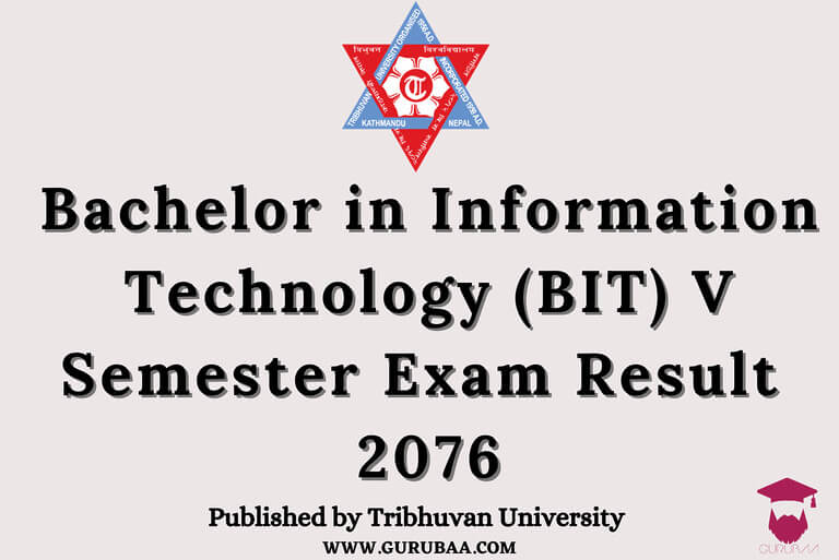 BIT V Semester Exam Results 2076 by Tribhuvan University.