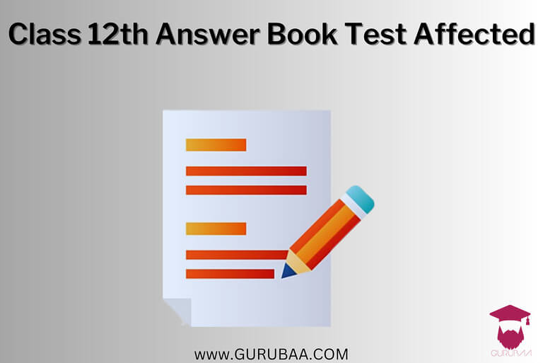 Class 12th exam answer sheet with pencil icon.