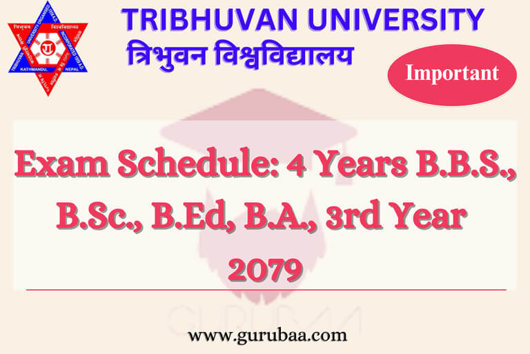 Tribhuvan University 3rd Year Exam Schedule 2079