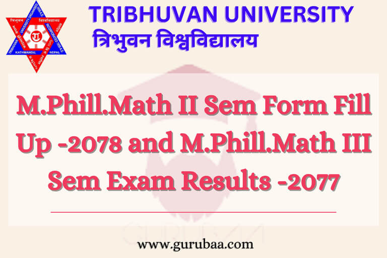 Tribhuwan University M.Phil Math form fill-up and exam results.