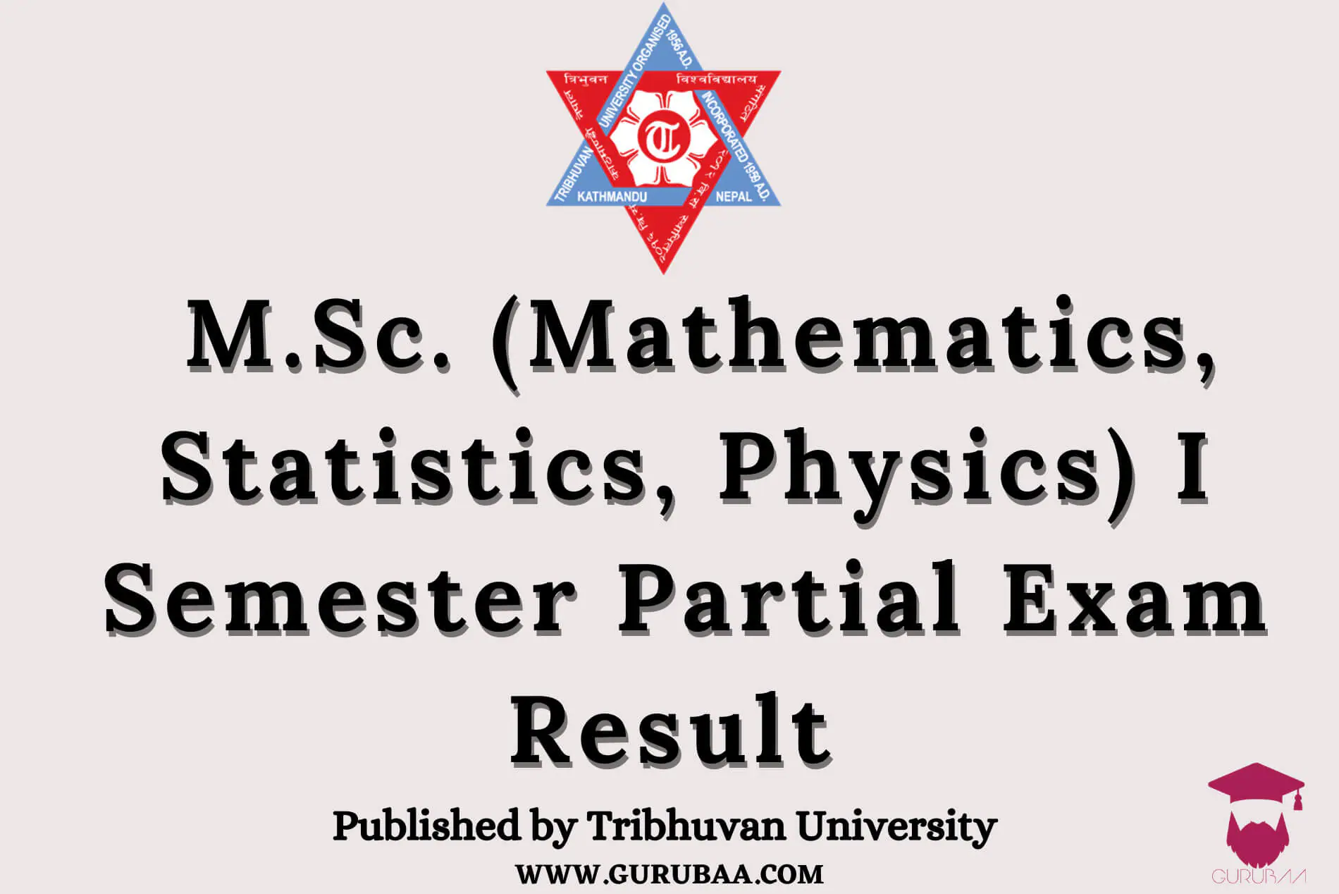 MSc I Semester Exam Results - Mathematics, Statistics, Physics.
