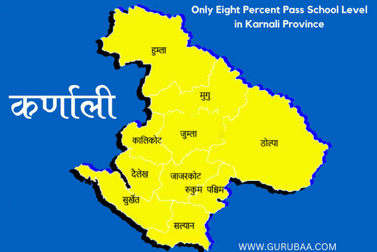Map of Karnali Province, Nepal, education pass rate insight.
