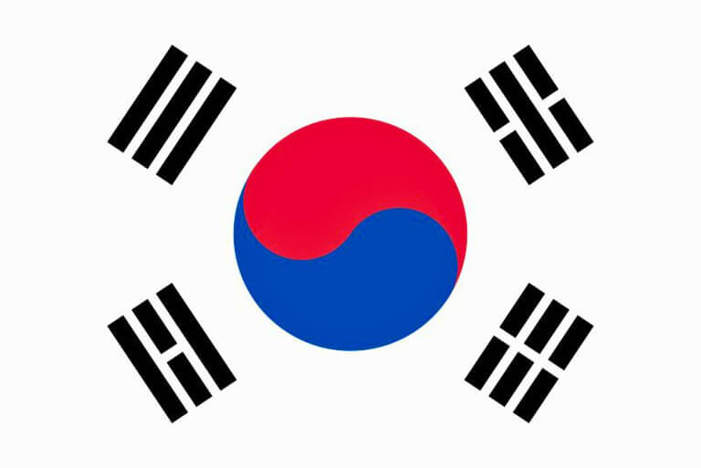South Korea national flag with taegeuk symbol.