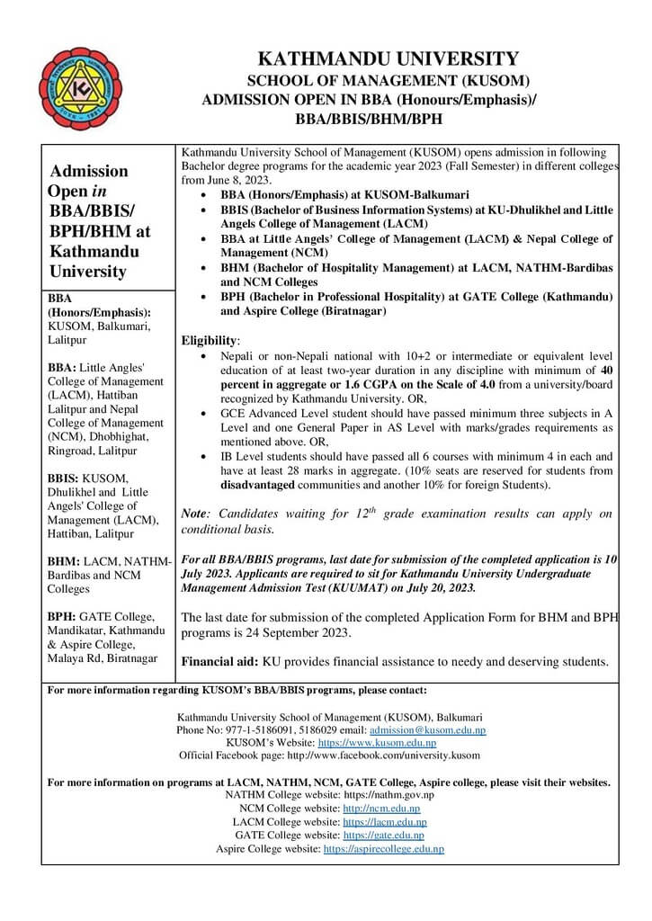bba admission notice fall 2023 page 0011686295500
