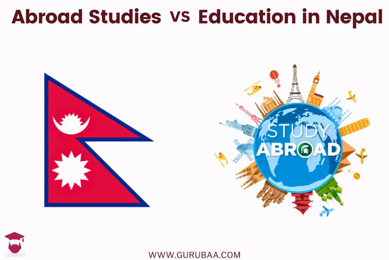 Abroad studies vs. education in Nepal comparison graphic.