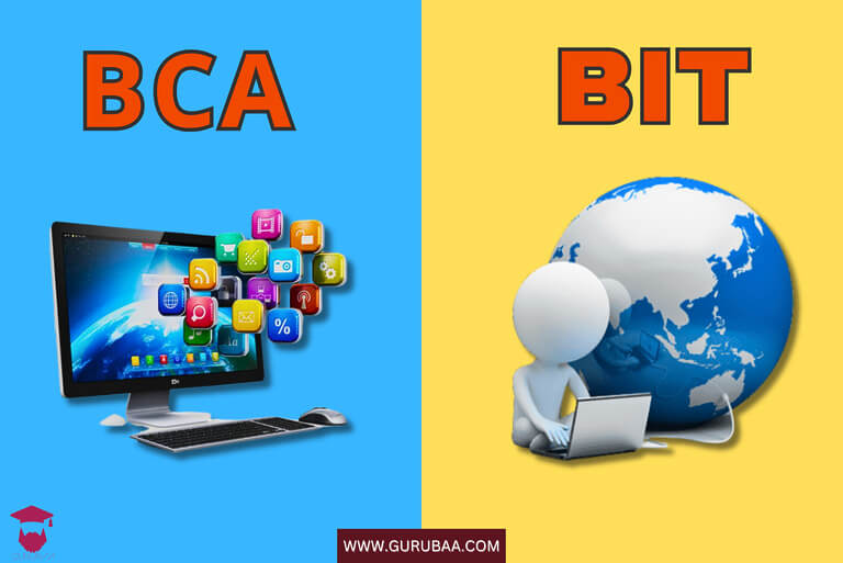 BCA vs BIT computer courses comparison graphic.
