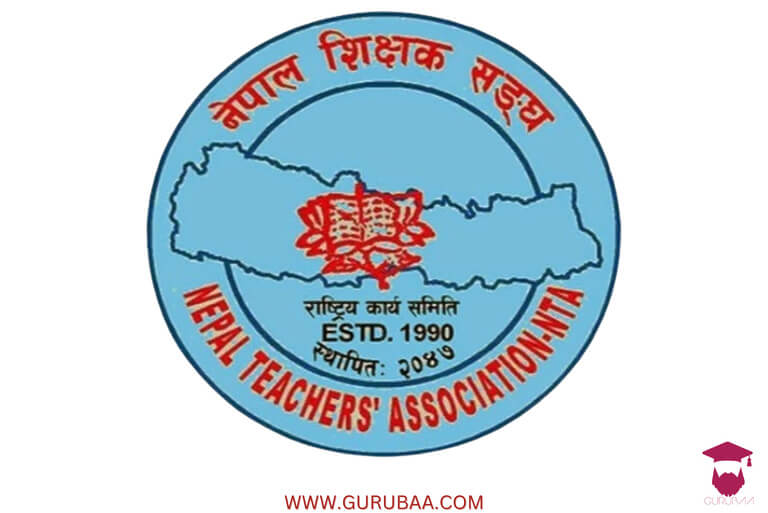 Nepal Teachers' Association logo with map and book design.