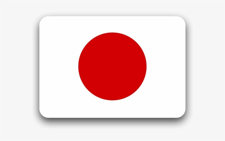 Flag of Japan with red circle on white background.