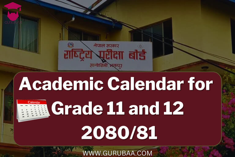 Academic calendar for Grades 11 and 12, 2080/81.