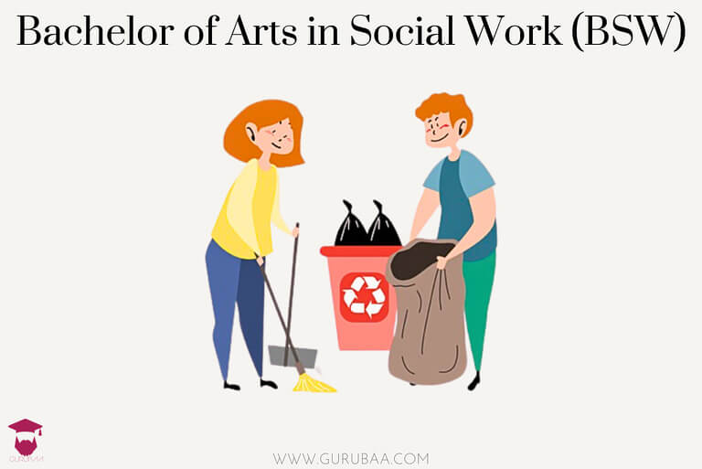 Bachelor of Arts in Social Work (BSW) cartoon illustration.