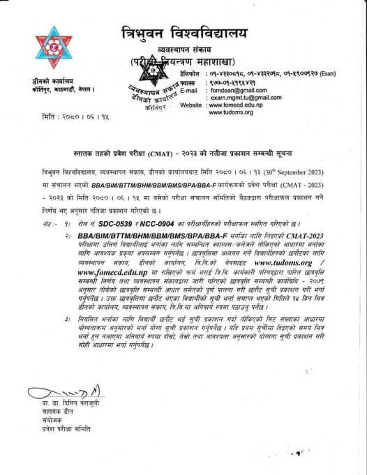 CMAT Results 2023