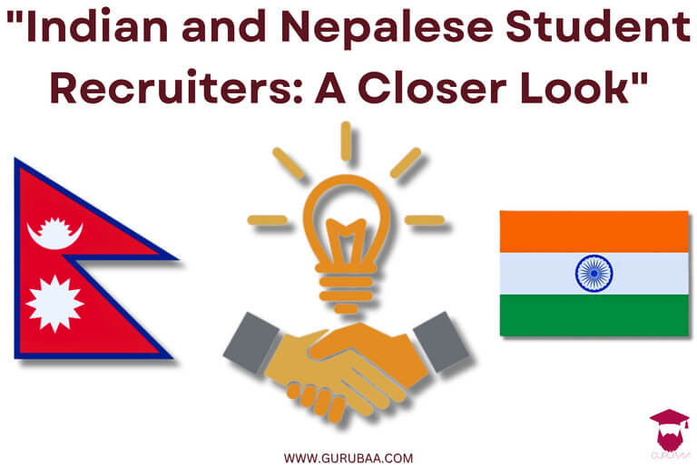 Indian and Nepalese student recruitment concept with handshake.