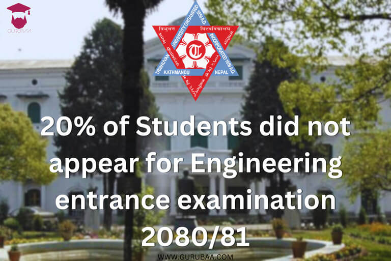 20% absence in 2080/81 engineering entrance exam