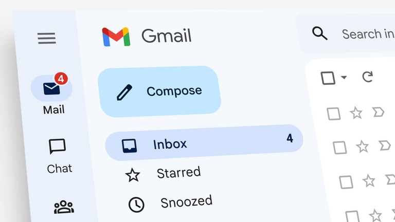 Gmail inbox interface with new mail notification.