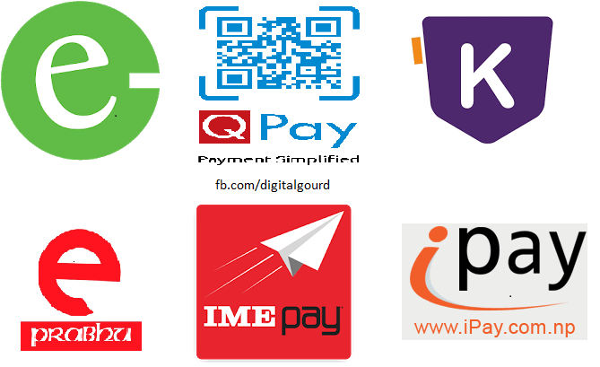 Top-E-wallets-in-Nepal Logos of various payment services including eSewa, QPay, IME Pay.