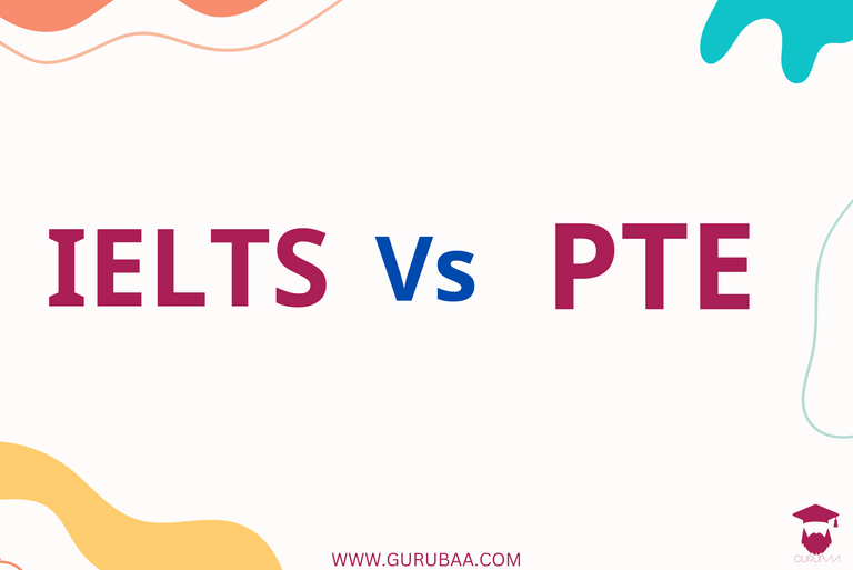 IELTS vs PTE comparison graphic.