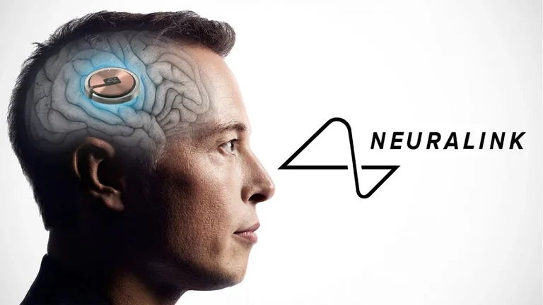 Neuralink brain implant concept and logo.